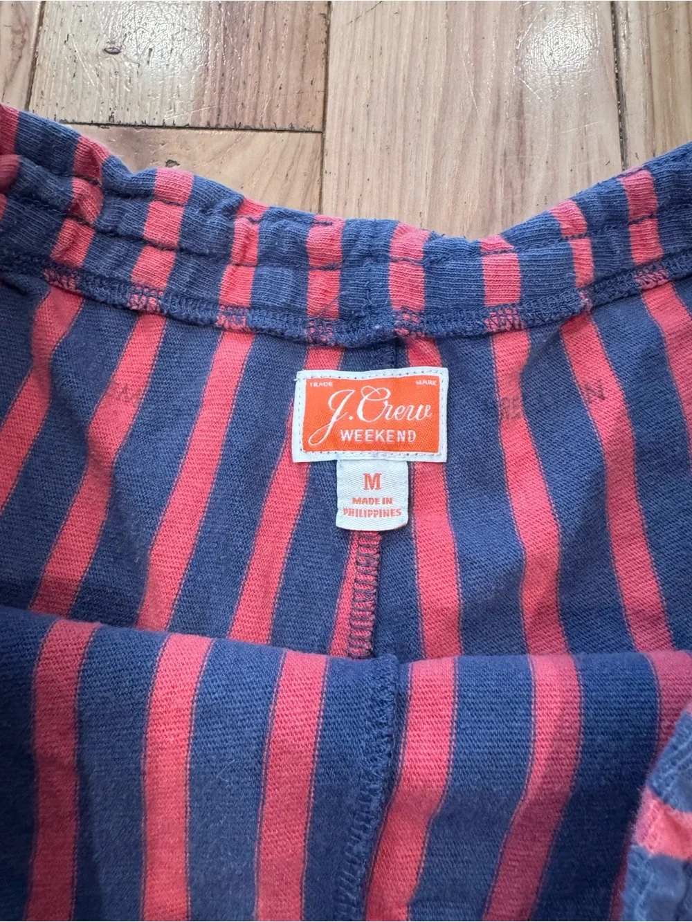 Striped Navy and Coral Women’s Drawstring Shorts